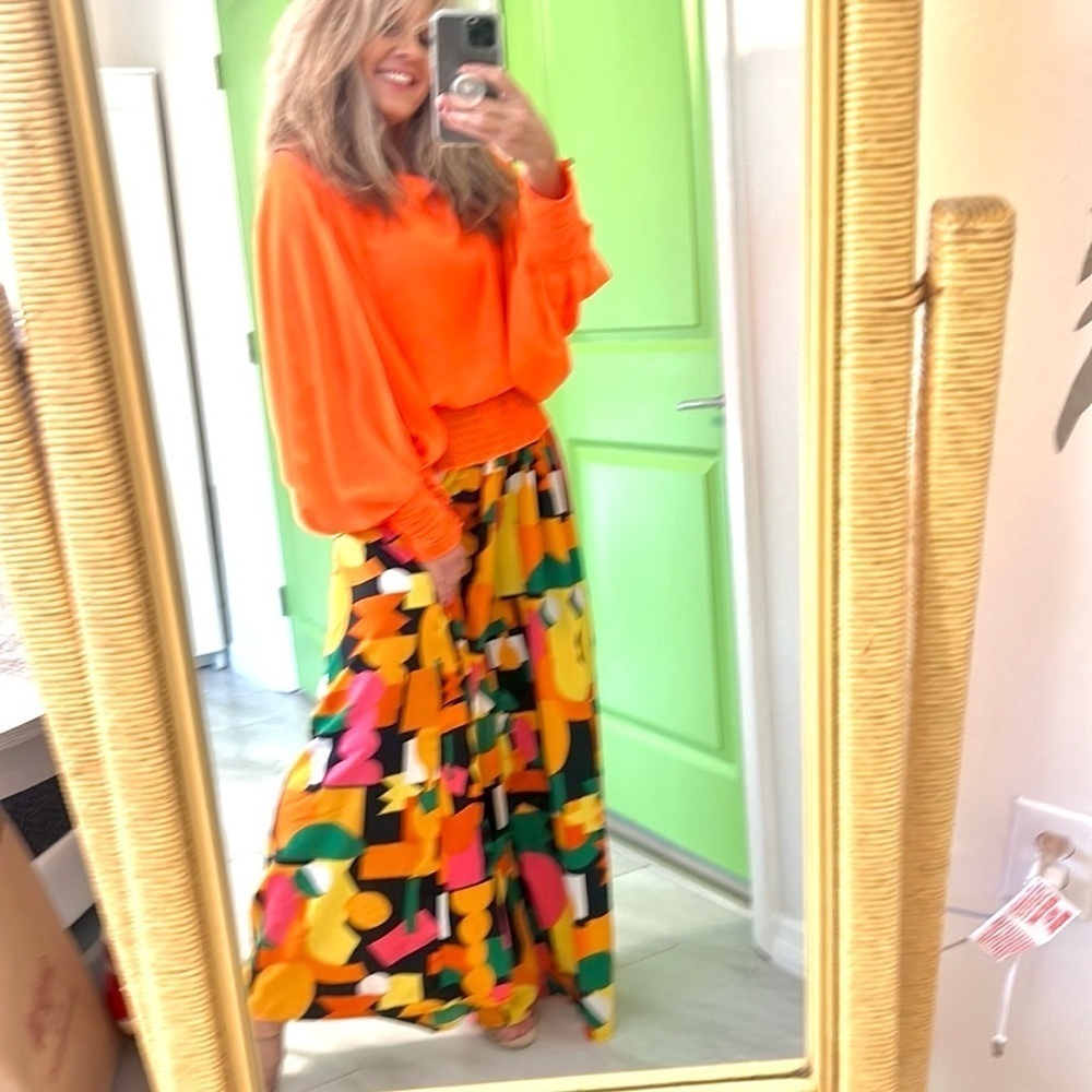 Live 4 Truth,Live Life in Color,So Cool & FUN, Elastic-Waist,Palazzo Pant,Size S